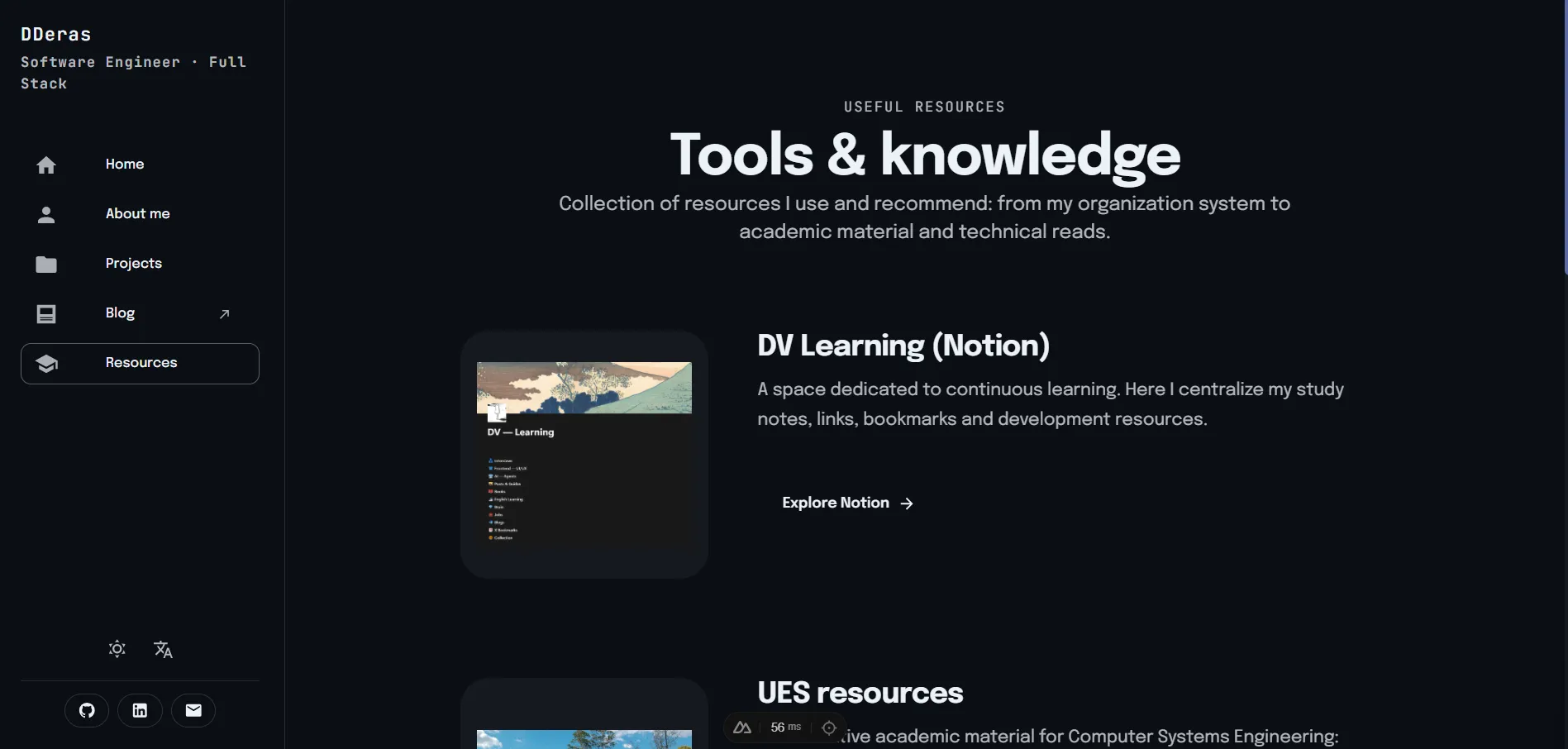 Personal Portfolio & Blog - deras.dev 2